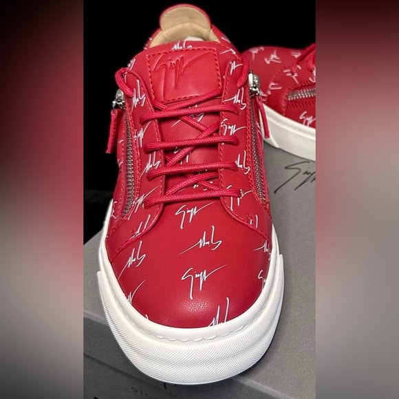 giuseppe zanotti BNIB red logo lowtops - Picture 2 of 12